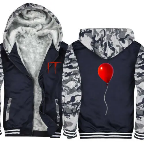 Pennywise4 Стивен Кинг это куртка толстовка мужская Pennywise камуфляж зимняя Толстая Толстовка - Цвет: Pennywise4