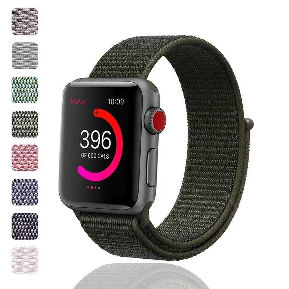 Подходит для Apple Watch iwch 4 поколения нейлоновый петличный ткацкий ремешок для часов на липучке умный ремешок для часов