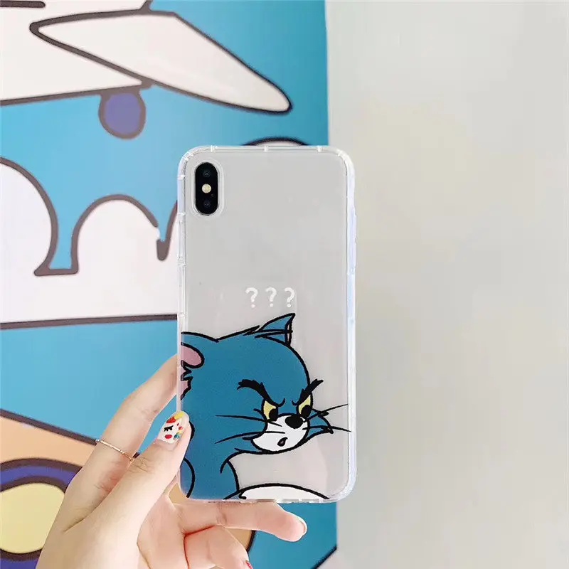 Aoweziic мультяшная кошка и мышь для iPhone xs max xr чехол для телефона xs прозрачный все включено мягкий чехол 6s 7plus 8 чехол для пар
