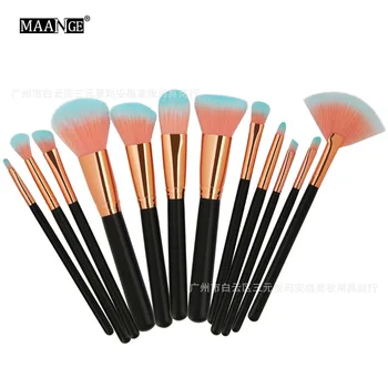 

Hot MAANGE 12 Cosmetic Brush Sets Cosmetic Tools Sold By Amazon Blending Brush Brochas De Maquillaje De Alta Calidad
