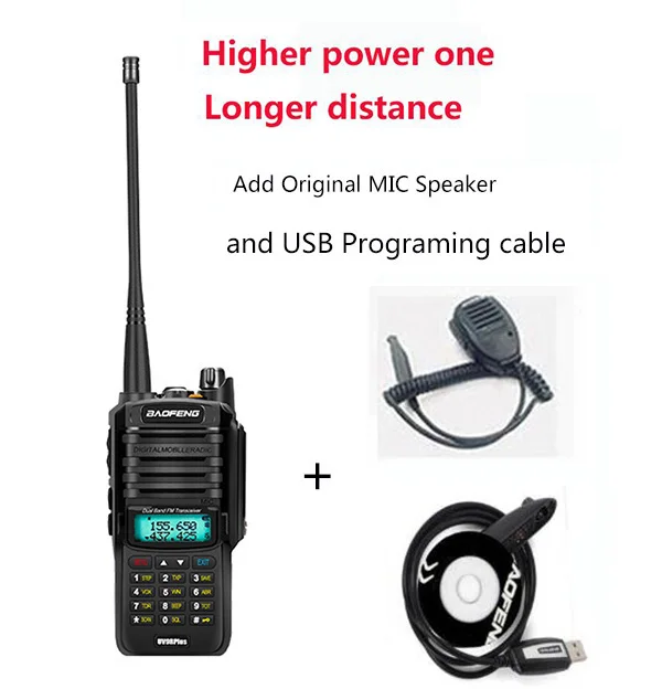 Обновление uv9r Baofeng UV-9R plus 50 км портативная рация 10 Вт 4800 мАч двухстороннее радио vhf uhf ham Радио большой диапазон CB радиостанция - Цвет: speaker Cable