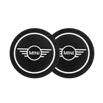 

2PCS Car Coaster Anti-Slip Mat Resin Coaster Mat Bottle With Built-in Car Styling For Mini Cooper F54 F56 F60 R60 accessories