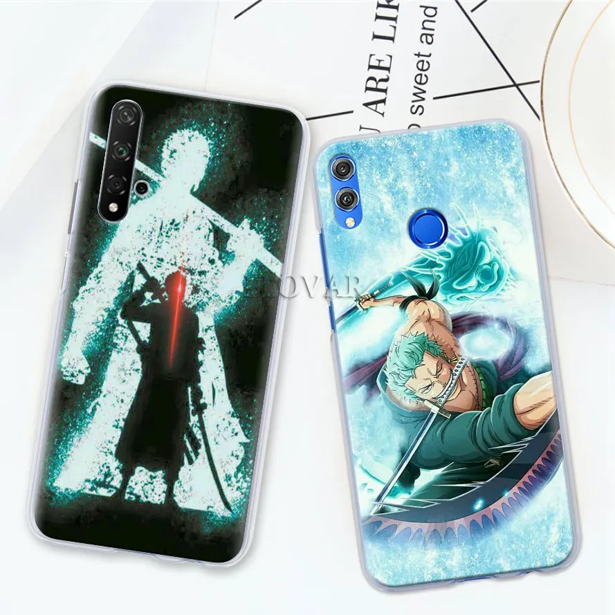 One piece Roronoa Zoro чехлы для телефонов huawei Y5 Y6 Y7 Y9 Honor 20 Lite 8X 9X Pro View 20 жесткий чехол