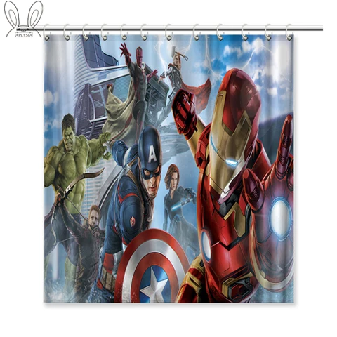 Занавеска для душа из серии Avengers Infinity War, Экологичная Водонепроницаемая занавеска с крючками для ванной комнаты, подходящая под подарки - Цвет: 23