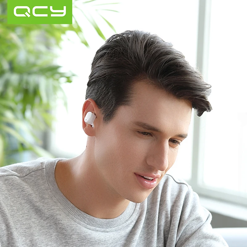 QCY T1 Pro TWS Bluetooth наушники Встроенный микрофон Беспроводной наушники сенсорный Управление спортивные наушники с 750 мА · ч зарядный чехол