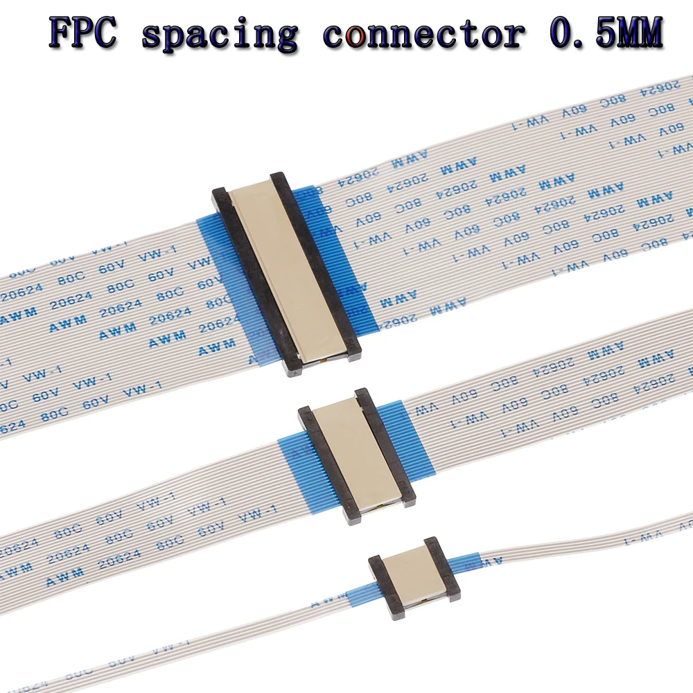 2pcs/LOT FPC FFC Flexible Flat Cable Extension Board 0.5mm Pitch AWM 20624 20706 20861 105C 60V VW-1 24 30 40 50 60PIN Connector