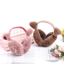 1PC Women Winter Cotton Plush Earmuffs Girls Lovely Rabbit Ear Warm Ear Muffs Soft Thicken Faux Fur Earmuff Ear protection