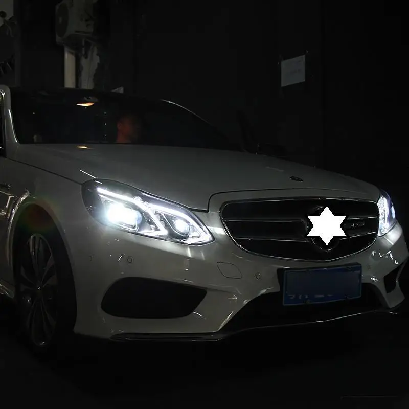 Авто Лампа Cob Automovil наружные дневные ходовые светодиодные Drl стильные фары для автомобиля фары в сборе 14 15 для Mercedes Benz E класс