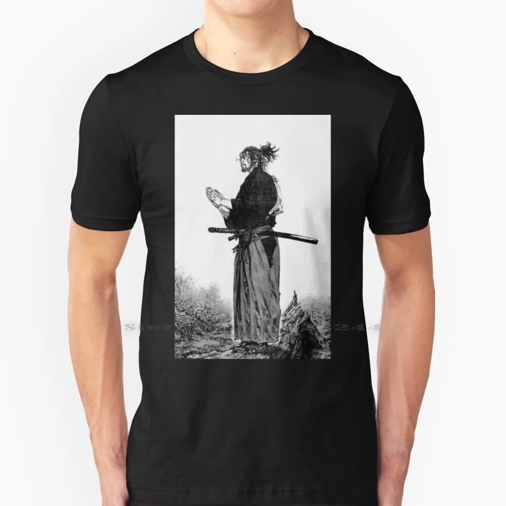 Vagabond-Manga T Shirt Cotone 6Xl Vagabond Manga Anime Katana Guaina Kimono Pace Meditazione Pregare Preghiera Buddismo Ronin Shogun