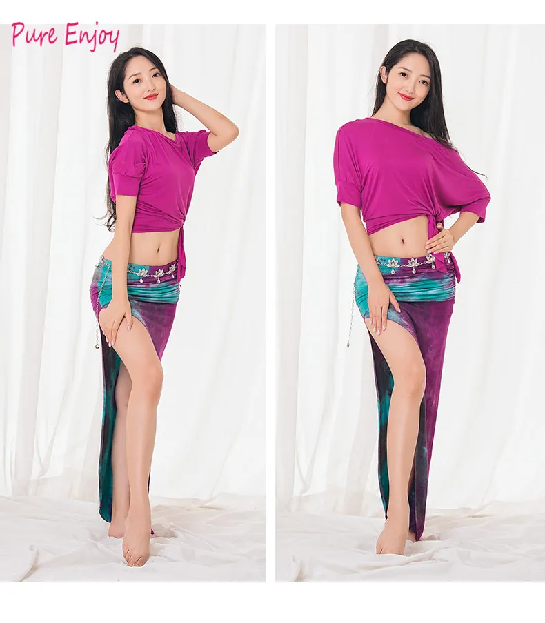 Женщины Belly Professional Модальный топ / Длинная юбка из хлопка Набор для танца живота Набор для девочек