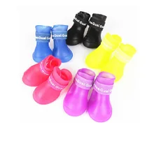 Best Offers 4Pcs/set Creative Design Pet Dogs Waterproof Non-slip Rain Snow PVC Boots Fashionable Soft Rain Shoes For Dog and Cat