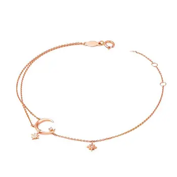 

Star and Moon Bracelet 925 Sterling Silver Net Red Girlfriends Sister Chain Ins Girl Super Fairy Temperament Jewelry Gift