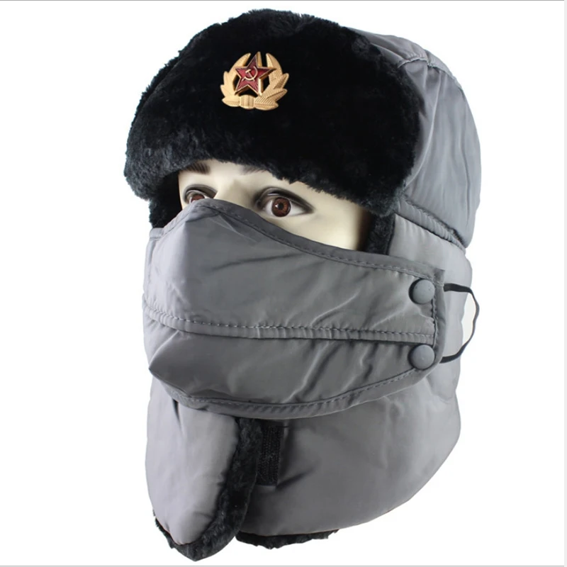 WZCX советская Военная уличная утолщенная шапка-ушанка с защитой от холода, модная новая бархатная шапка-пилот унисекс, зимняя шапка