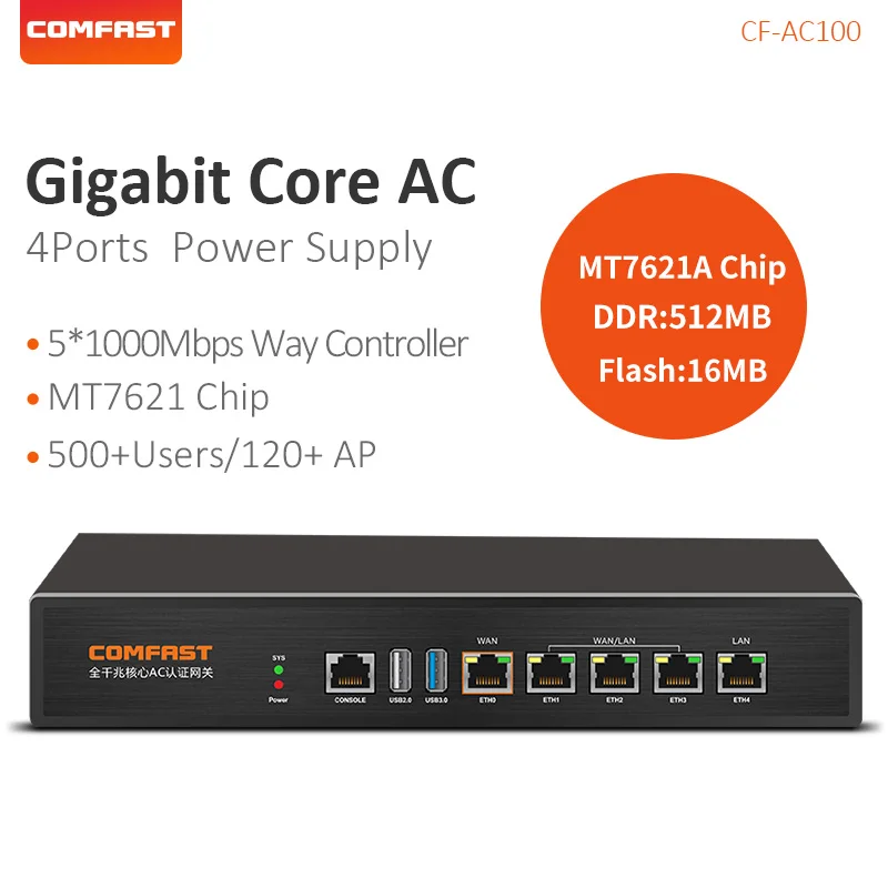 5 портовый полный Gigabit Core шлюз AC Mt7621 WAN/порт LAN (локальной сети WI FI маршрутизатор