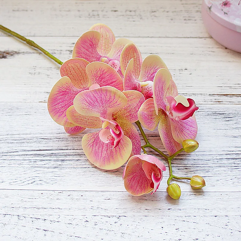 Pink 3 1х искусственная Орхидея, бабочка шелковые искусственные цветы домашний номер магазин отель Свадебная вечеринка украшения Свадебные сувениры подарки - Цвет: Pink 3