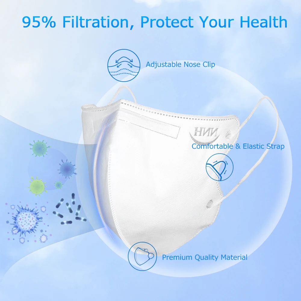 

Mask Face Mask FFP2 Particulate Respirator Protective Mask Safety Disposable KN95 Masks 5 Layers 95% Filtration Non-woven