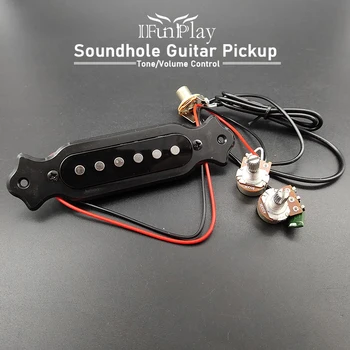 

12Set Acoustic Guitar Soundhole Pickup 6 String Folk Guitar Pickup with 1T1V Control for Cigar Box Guitar Parts Accessories