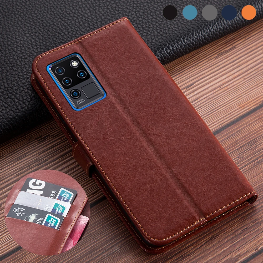 Роскошный кожаный флип-чехол для OUKITEL C21 чехол-книжка с подставкой держатель карт