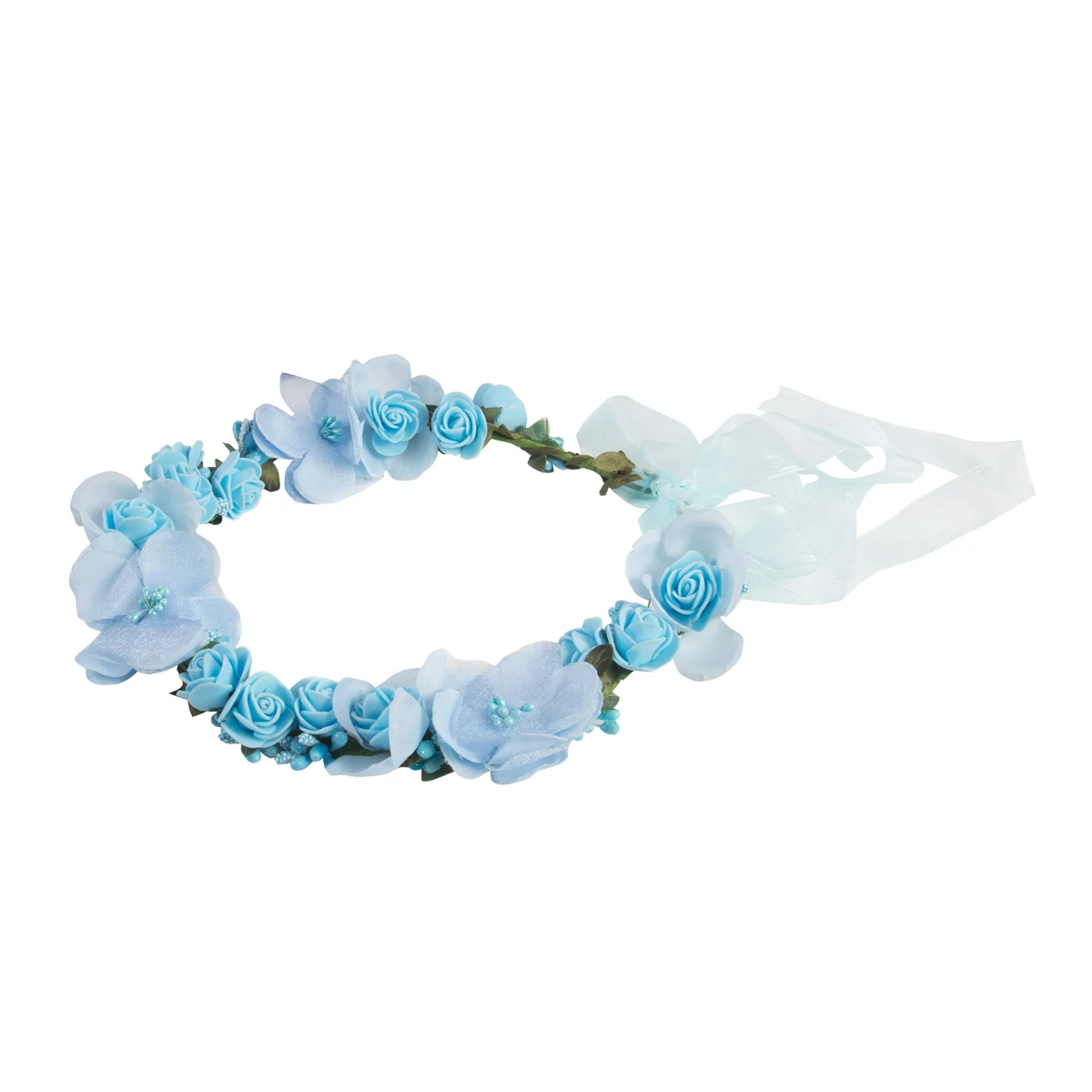 Pudcoco Women Girl Accessories Hair Sticks Crown Rose Flower Headband Hairband Wedding Hair Garland Headpiece US - Color: C