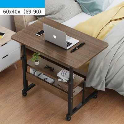 Прикроватный подъемный стол ленивый стол простой ноутбук стол кровать дома простой и современный мобильный свободный подъемный стол - Цвет: Black Wood3
