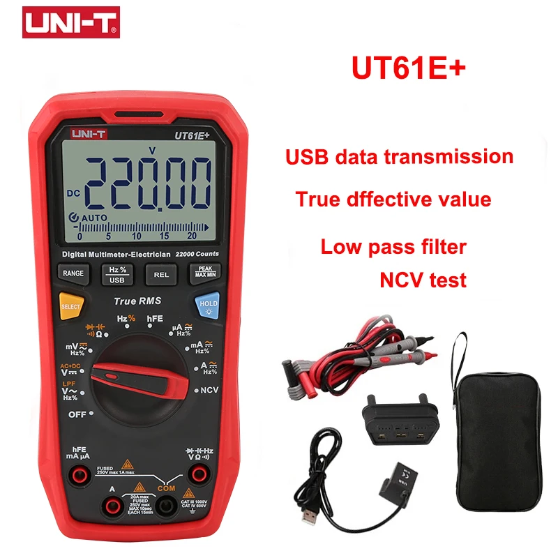 Цифровой мультиметр UNI-T UT61E + UT61B UT61D обновленный 1000 В True RMS тестер напряжения и