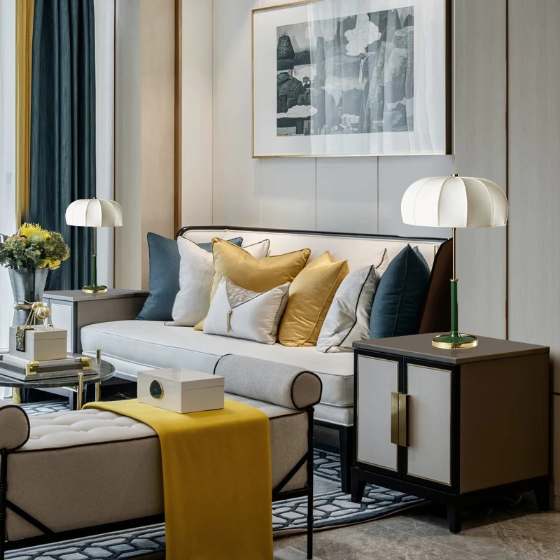 Современный простой тканевый абажур для гостиной, настольная лампа, дизайнерский образец, для спальни, рядом с настольными лампами, для кабинета, светодиодный светильник