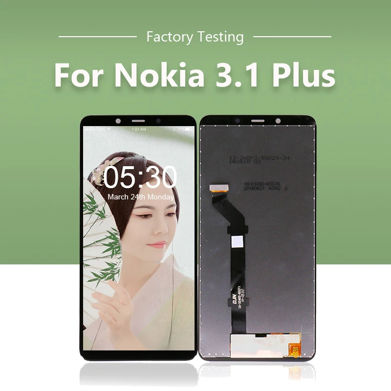10 шт./лот ЖК-дисплей для Nokia 3,1 Plus сенсорный экран дигитайзер сборка для Nokia 3,1 Plus ЖК-Ремонт DHL EMS