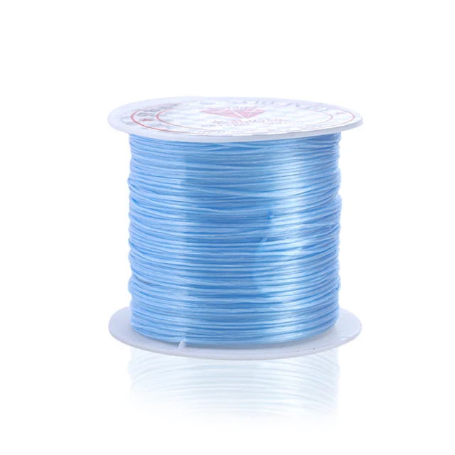393inch/Roll Strong Elastic Crystal Beading Cord 1mm for Bracelets Stretch Thread String Necklace DIY Jewelry Making Cords Line light blue
