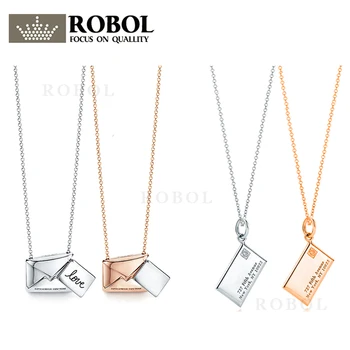 

High Quality 1:1 TTFF 925 Sterling Silver Mail Envelope Necklace Jewerly Original Design Model Exquisite Craftsmanship.