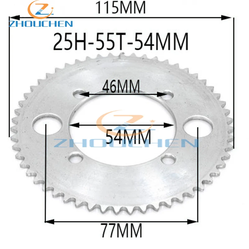Moto rcycle pdrts25H 55t 65t 68t 70t 80t 92t зуб 29/54/55 мм Задняя звездочка для 47CC 49CC Mini moto ATV Quad Dirt Pit Pocket Bike - Цвет: Темно-серый