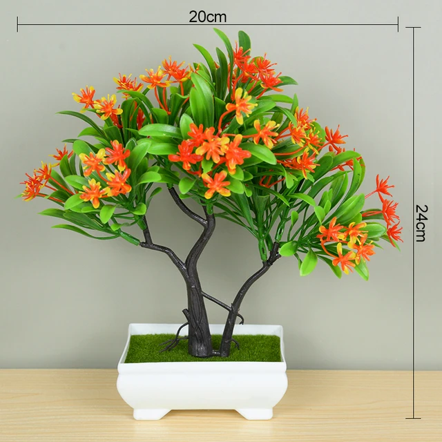 Artificial Plants Bonsai Small Tree Pot Fake Plant Flowers Potted Ornaments For Home Room Table Decoration Hotel Garden Decor T7