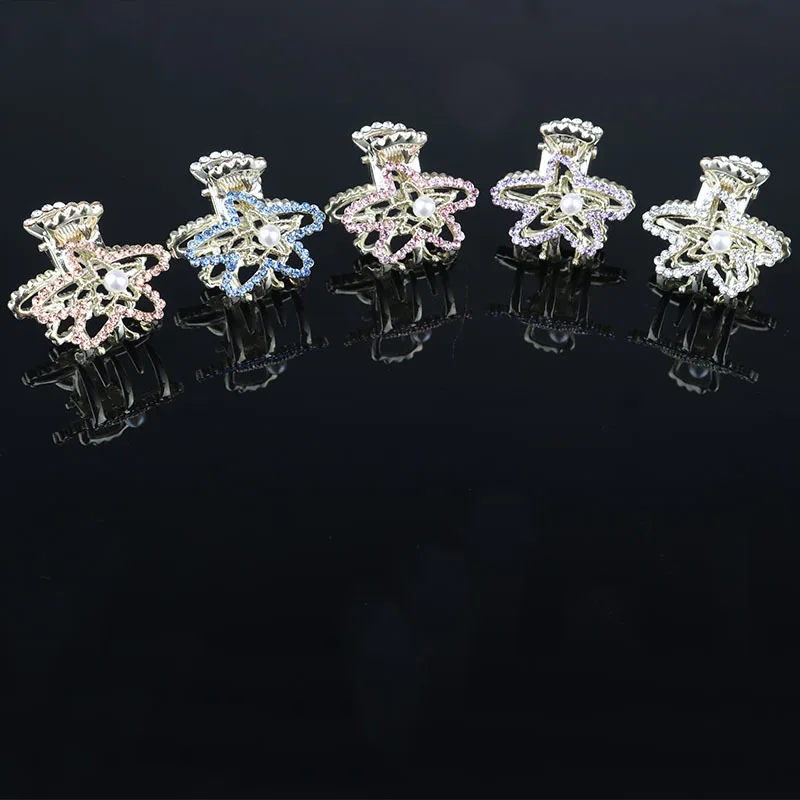 Style1 Random Hosun YMFJ-0142, модные заколки для волос для женщин, элегантная заколка в виде морской звезды, хрустальные стразы, шпильки, инструменты для укладки волос, аксессуары для волос - Цвет: Style1 Random