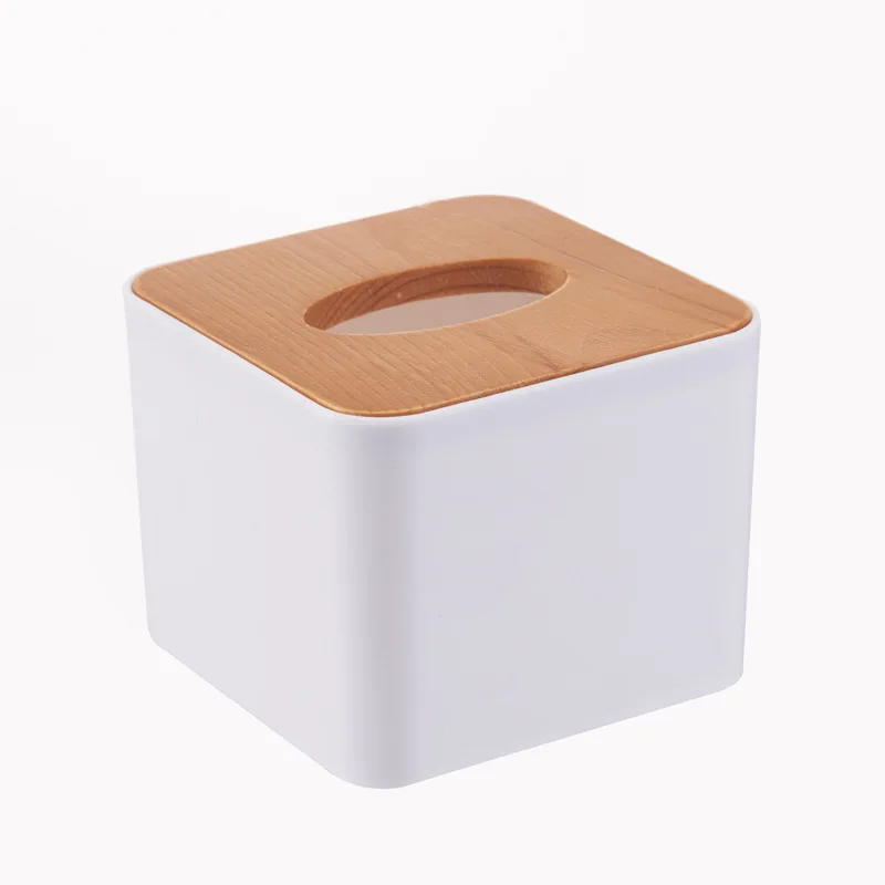 13x13x13CM Пластиковая деревянная коробка для ткани Современная Обложка бумажная коробка с дубом домашние автомобильные салфетки коробки для салфеток Домашний Органайзер инструменты для украшения - Цвет: 13x13x13CM