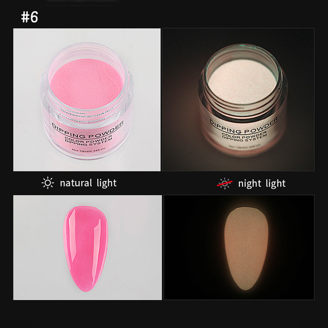 Double Color Fluorescent Nail Dipping Powder Pencil Cushion Polish Nail Art DIY Glow Effet Party Pigment Eye Shadow Use