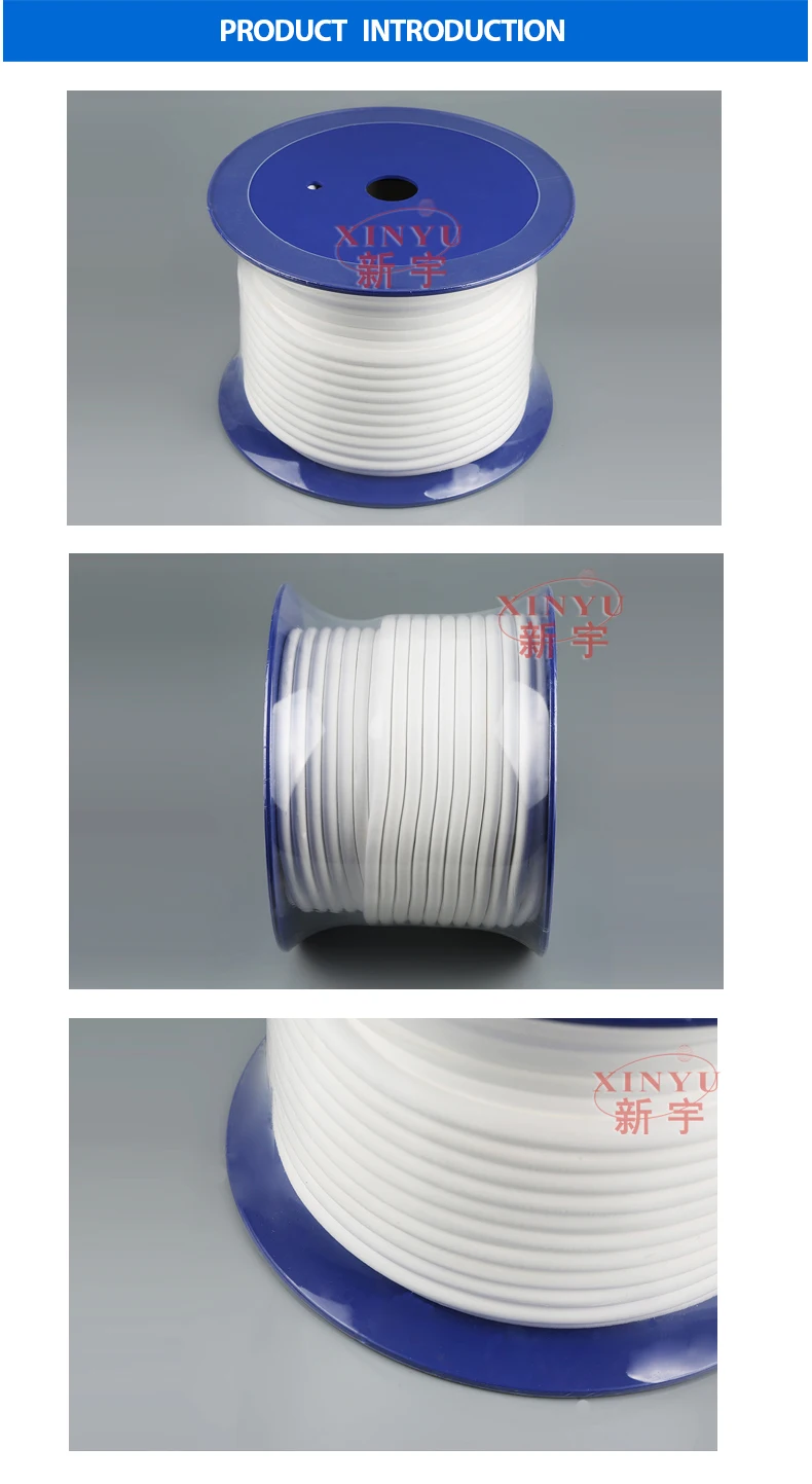 Вспененный PTFE мягкий уплотнительный стержень, eptfe обивка ptfe сальник упаковка