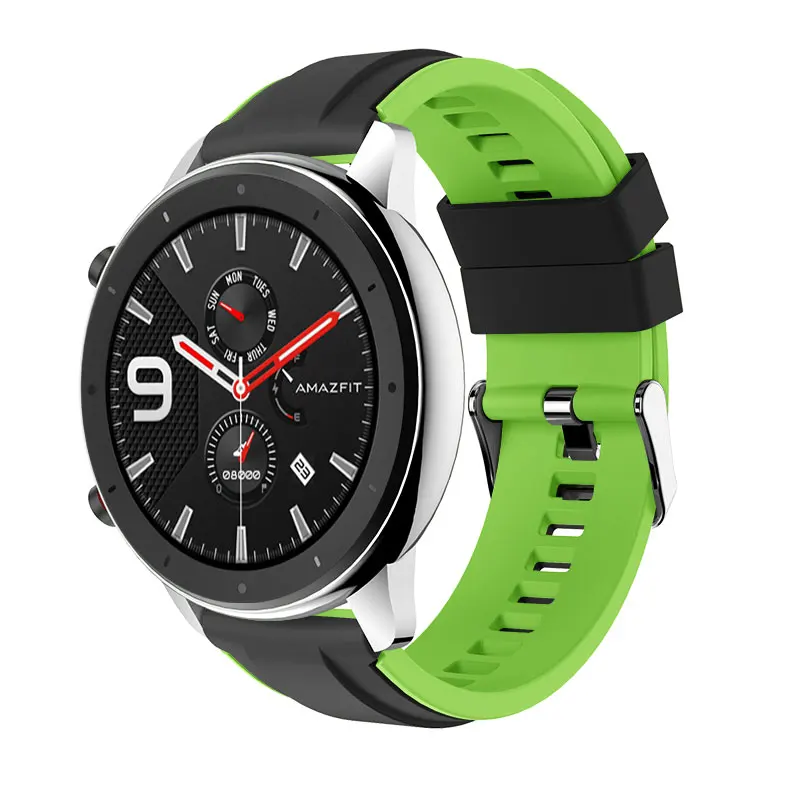 Двойной Цветной силиконовый браслет ремешок для huawei Watch GT ремешок для спортивных часов для Honor watch Magic/для Amazift Pace/Stratos 2 2s