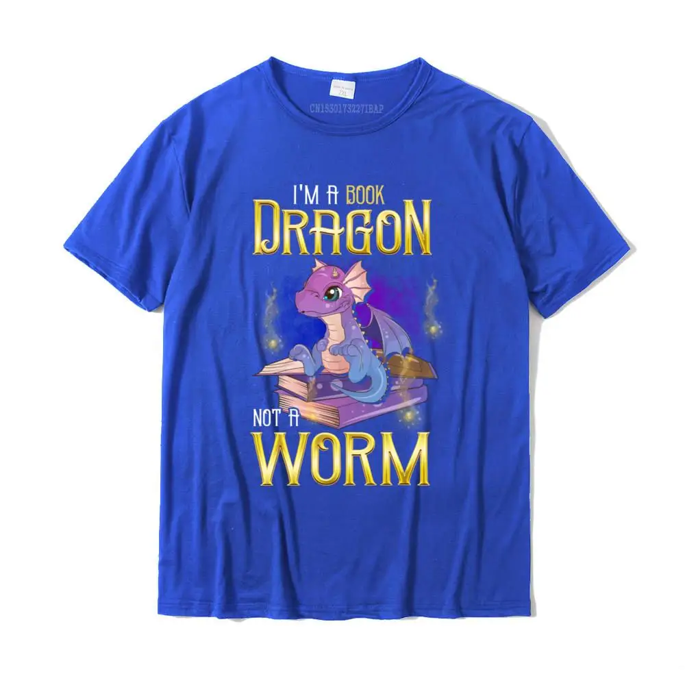 Crazy Summer Autumn Cotton Fabric O-Neck Tops Tees Short Sleeve Design T-shirts Faddish Casual T-shirts Wholesale I'm a Book Dragon Not a Worm! Funny Book Lover Gift Pullover Hoodie__MZ23372 blue