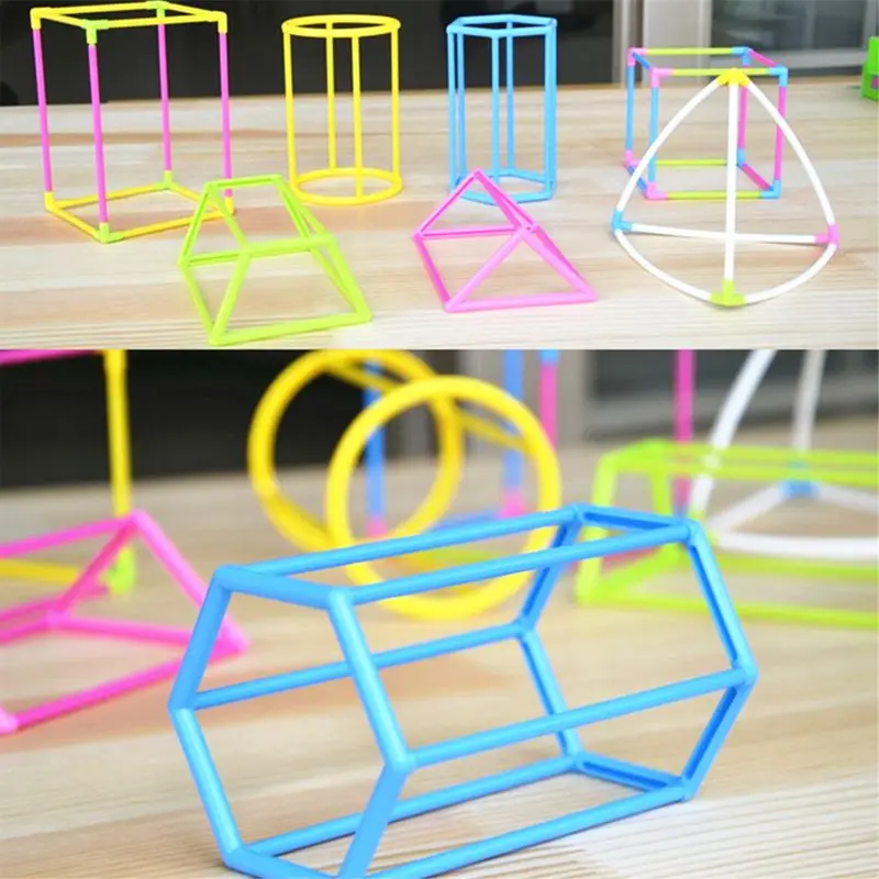 3D Geometric Shape Building Assemble Kit Kids Math Geometry Educational Toy afbeelding
