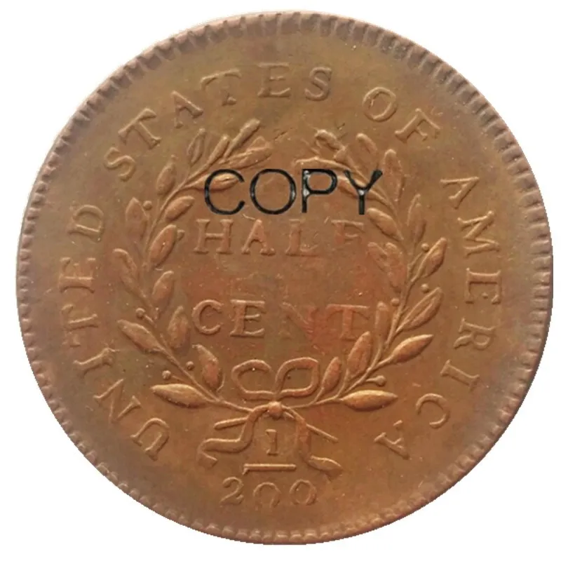1797 фригийский колпак головка правая половина центов Медные копии монет