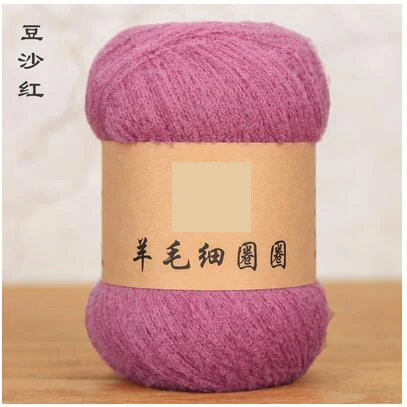 dou sa hong 100 г = 2 шт., Итальянская шерсть, маленькая пряжа, ручная вязка, шерстяная нить, нейлоновая пряжа, теплая - Цвет: dou sa hong