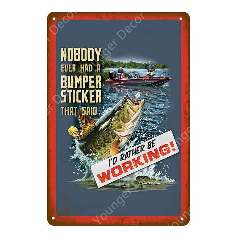 Декор для рыбацкой лодки винтажные оловянные вывески ретро постер Настенный