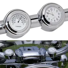 Мотоциклетные часы на руль, термометр для Yamaha Kawasaki, 22-25 мм Мотоциклетные часы на руль, термометр для Yamaha Kawasaki, 22-25 мм