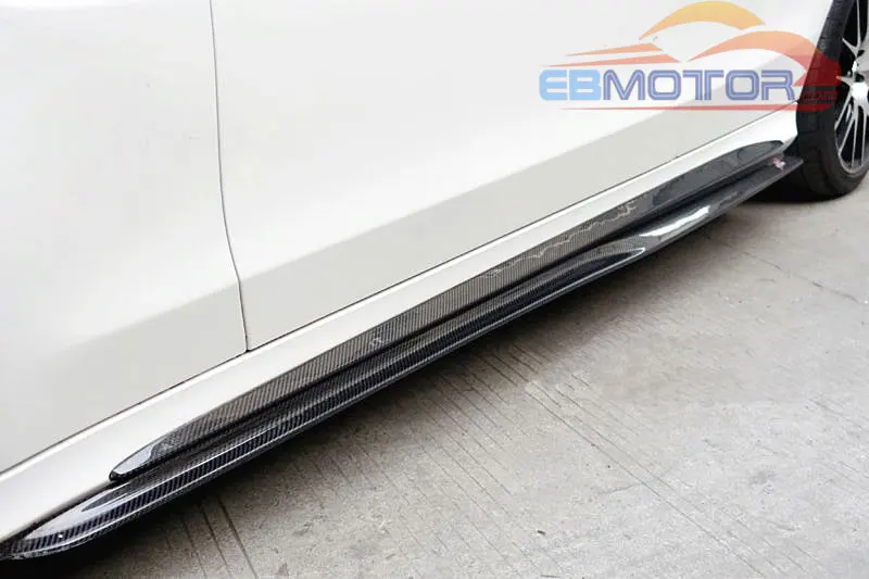 Реальные углеродного волокна боковые юбки 1 пара для Benz W205 C63 C63s AMG SOnly 2015UP M130
