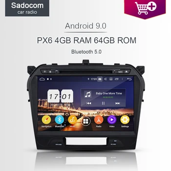 

10.1" DSP PX6 Android 9.0 8 Core 4GB RAM 64G ROM multimedia Car DVD Player autoradio Bluetooth 5.0 For SUZUKI Vitara 2015-2017