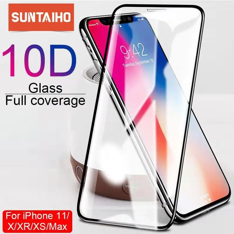 Suntaiho 10D Защитное стекло для iPhone X XS 6 6S 7 8 plus стеклянная Защита экрана 11 ProMAX XR SE2