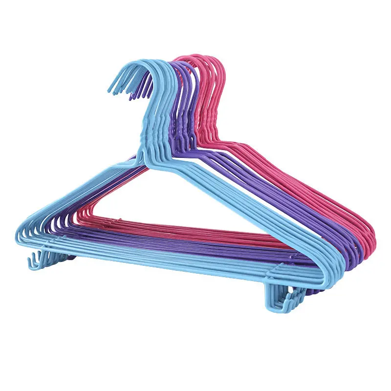 10PCs Stainless Steel Clothes Hanger Non-Slip Children Coat Trousers Pants Drying Rack with hook Wardrobe Laundry Storage Holder