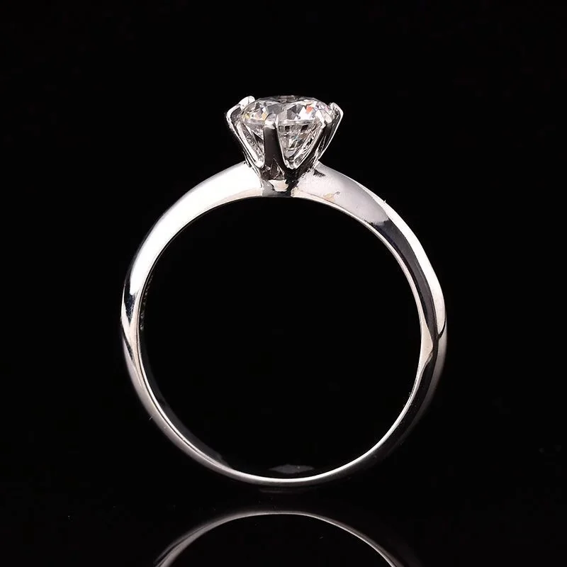 Круглое серебряное кольцо из серебра S925 пробы, 1.00ct D VVS, роскошные кольца из серебра 925 пробы для женщин