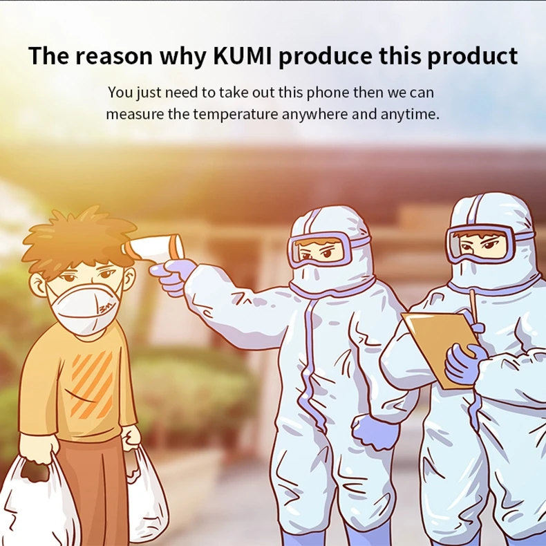 KUMI Mi1 Mini Mobile Phone With Forehead Thermometer Function 2.4 inch  MTK6261D Bluetooth 21 Keys Dual SIM SOS FM 2G Cellphone