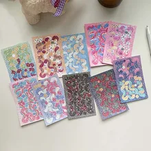 

10 Sheets Ribbon Confetti Stickers Laser Shiny Decoration Scrapbook Sticker Journal Diary Album Making DIY for School Supplies