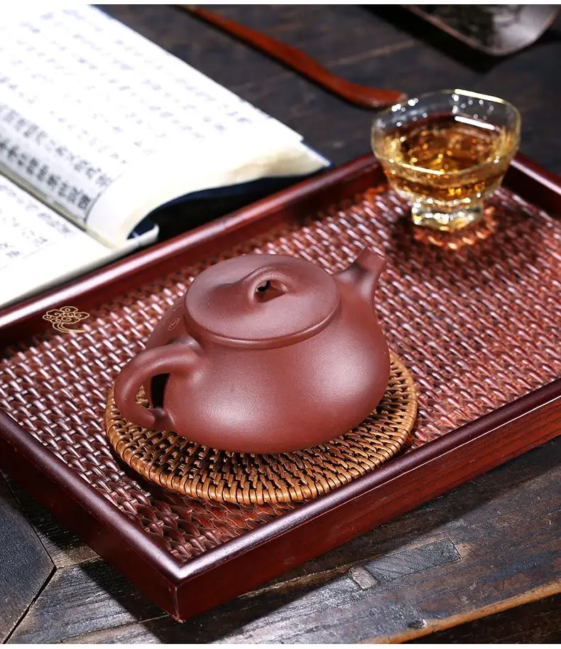 Yixing Clay Teapot Stone Scoop Entirely Handmade Teapot Raw Ore Purple Clay Kung Fu Tea Set Tea Cup Set Household Teapot